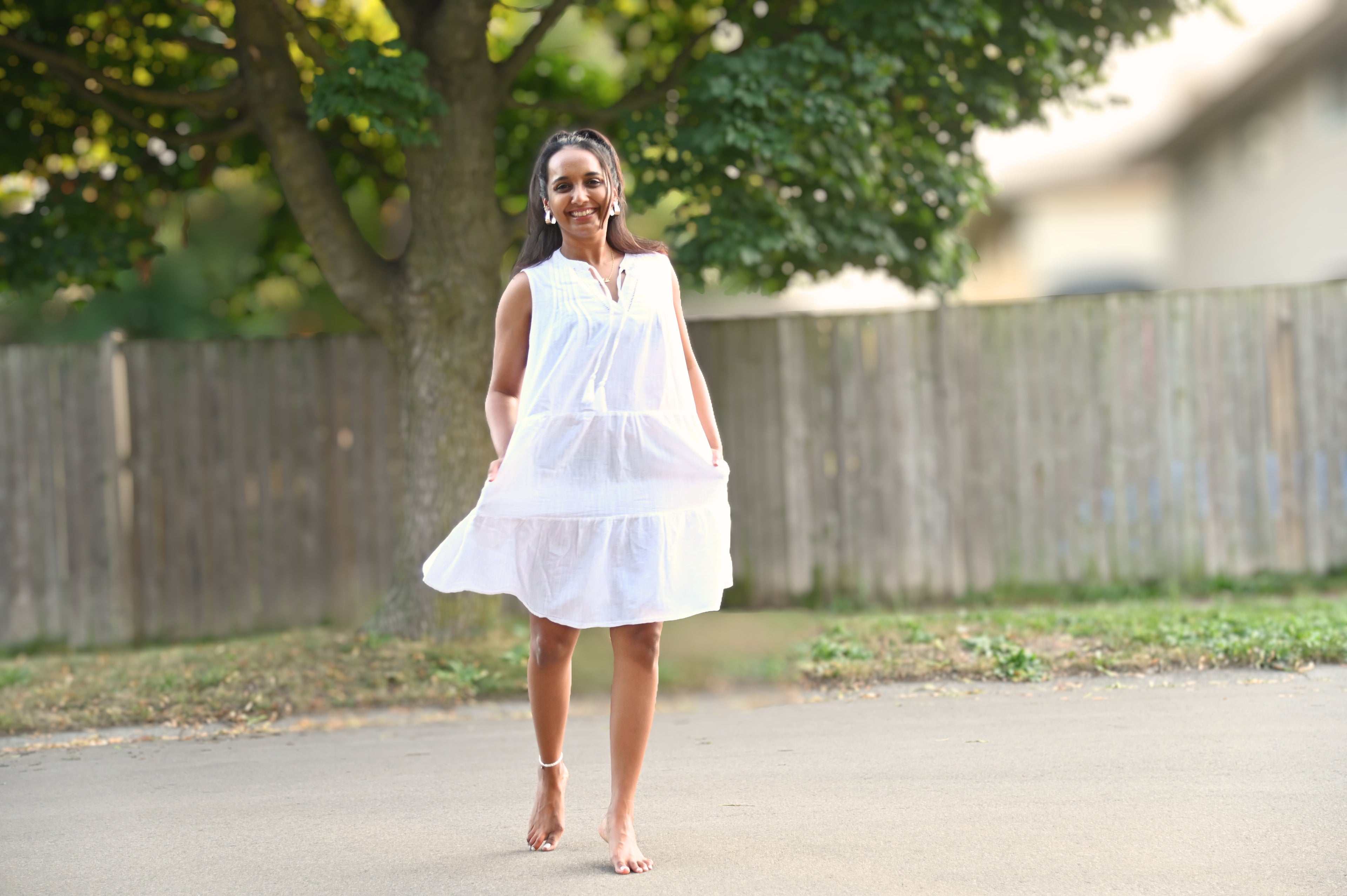 The Cloud Linen Dress – White