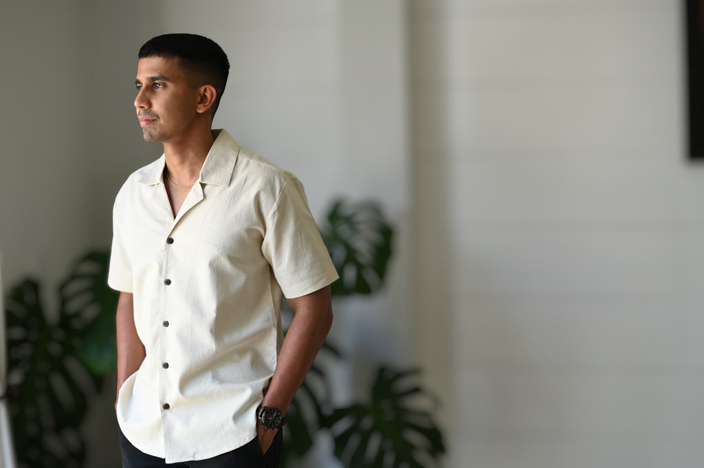 Relaxed Linen Revere Collar Shirt